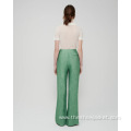 2021 Vintage Green Little Slit Women's Pants